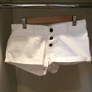 Hollister white denim shorts
